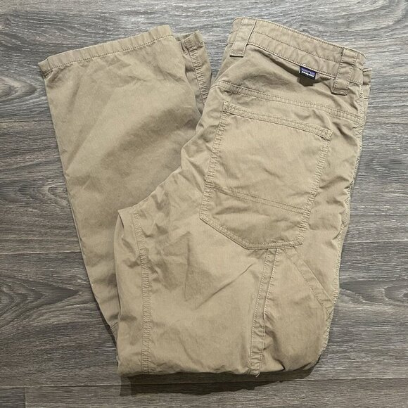 Patagonia Pants 34x31 Lightweight Hiking Straight Leg Organic Cotton Tan READ - Picture 1 of 12